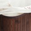 Double-Lattice Bamboo Folding Basket Body with Cover Dark Brown Slim Laundry Baskets Dirty Laundry Hamper Basket Home Corner Bin MITPATY view 2