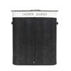 Double-Lattice Bamboo Folding Basket Body with Cover Black Slim Laundry Baskets Dirty Laundry Hamper Basket Home Corner Bin view 1