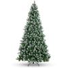 Best Choice Products 9ft Pre-Decorated Holiday Christmas Tree for Home, Office, Party Decoration w/ 2,028 PVC Branch Tips, Partially Flocked Design, Pine Cones, Metal Hinges & Base view 1