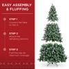 Best Choice Products 9ft Pre-Decorated Holiday Christmas Tree for Home, Office, Party Decoration w/ 2,028 PVC Branch Tips, Partially Flocked Design, Pine Cones, Metal Hinges & Base view 4