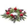 Contemporary Home Living 12" Waterproof Smilax Glitter Ball Christmas Candle Ring view 1