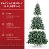 Best Choice Products 7.5ft Pre-Decorated Holiday Christmas Tree for Home, Office, Party Decoration w/ 1,346 PVC Branch Tips, Partially Flocked Design, Pine Cones, Metal Hinges & Base view 4