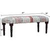 LR Home Multicolor Handmade Upholstered Bench for Bedroom End of Bed | Striped Modern Accent Bench for Living Room, Bedroom, or Entryway Seating | Long Rectangle Sitting Bench | 47" W x 16" D x 18" H view 3