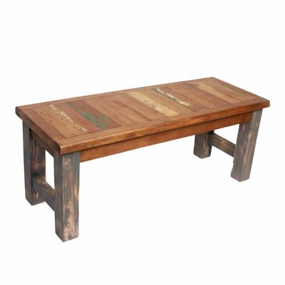 BLACK FOREST DECOR Old Wood Industrial Gray Bench