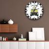 12 Inch Wall Clock Silent Bedroom Wall Clock Black White Plaid Background Buffalo Check Truck Lemon Modern Rustic Clocks for Walls Decor Round Clock for Kitchen/Bathroom/School/Office 12x12inch view 2