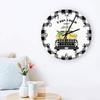 12 Inch Wall Clock Silent Bedroom Wall Clock Black White Plaid Background Buffalo Check Truck Lemon Modern Rustic Clocks for Walls Decor Round Clock for Kitchen/Bathroom/School/Office 12x12inch view 3