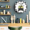 12 Inch Wall Clock Silent Bedroom Wall Clock Black White Plaid Background Buffalo Check Truck Lemon Modern Rustic Clocks for Walls Decor Round Clock for Kitchen/Bathroom/School/Office 12x12inch view 4