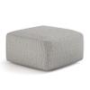 SIMPLIHOME Nate Square Pouf - 20 inch Wide Upholstered Handwoven Cotton Ottoman in Patterned Grey Melange, Boho Footstool or Extra Seating for Living Room with Artisanal Texture, Assembled view 1