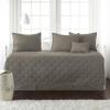 Southshore Fine Living, Inc. Twin Daybed Comforter Set, 6-Piece Twin Bedding Set with Daybed Cover, 3 Pillow Shams, Bed Skirt, Throw Pillow - Day Bed Quilt Set, Brickyard Dark Taupe view 1
