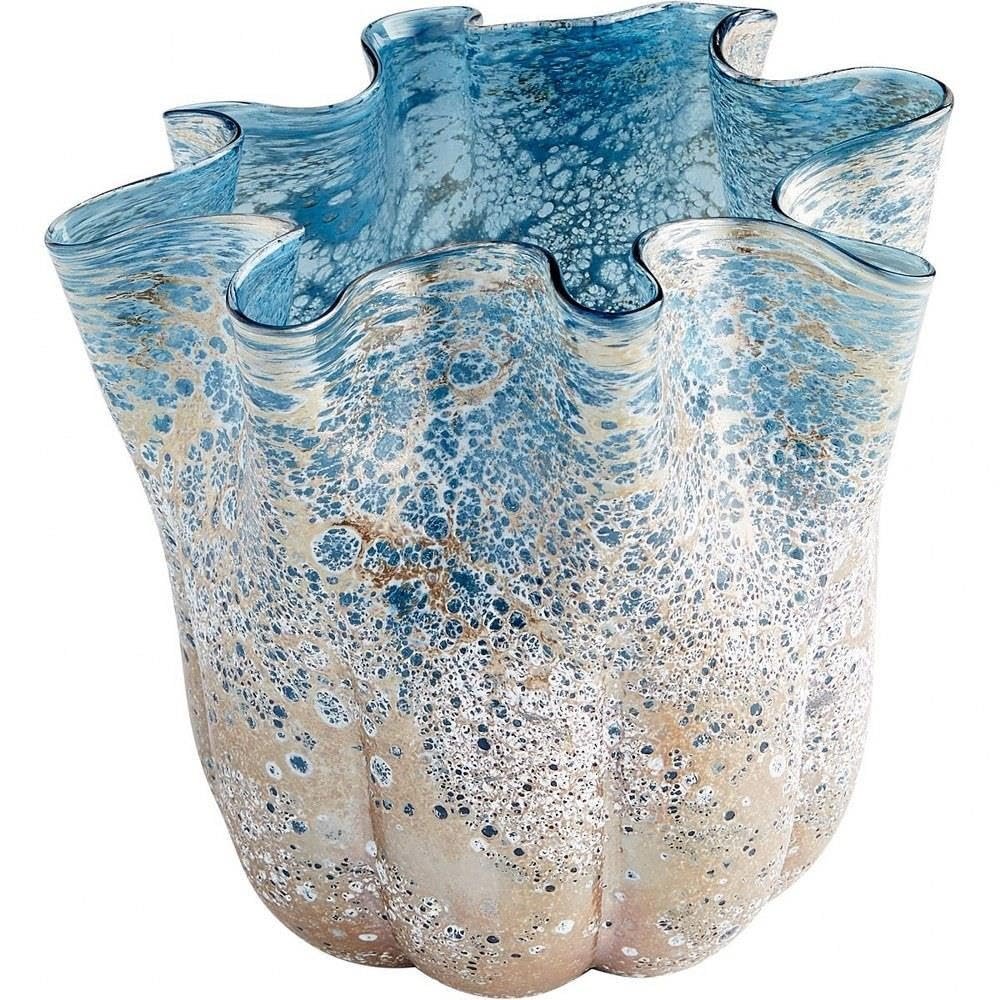 Cyan Lighting 10878 Meduse - Vase-9.75 Inches Tall and 8.75 Inches Wide, Blue Finish