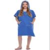 FLYILY Beach Changing Towel Surf Poncho Robe Hooded Wetsuit Adjustable Sleeves Surfing Swimming Bathing (RoyalBlue, Small - Fit for Child(Age8-13)) view 2