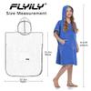 FLYILY Beach Changing Towel Surf Poncho Robe Hooded Wetsuit Adjustable Sleeves Surfing Swimming Bathing (RoyalBlue, Small - Fit for Child(Age8-13)) view 3
