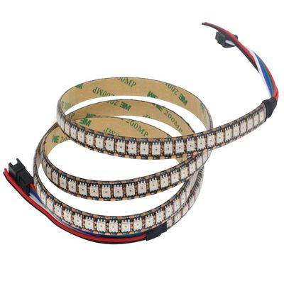 ws2815 DC12V RGB LED Pixels Strip Light Individually Addressable LED Dual-Signal IP30 1m 144LEDS Pixels Black FPC
