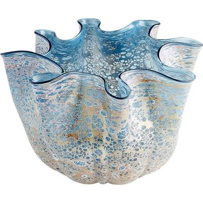Cyan Lighting 10879 Meduse - Vase-8.75 Inches Tall and 13.75 Inches Wide, Blue Finish