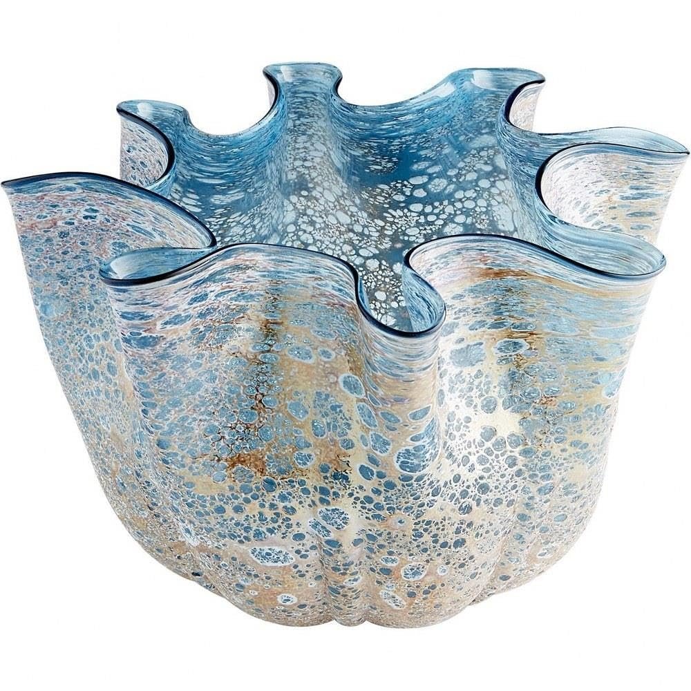 Cyan Lighting 10879 Meduse - Vase-8.75 Inches Tall and 13.75 Inches Wide, Blue Finish