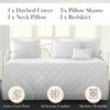 Southshore Fine Living, Inc. Twin Daybed Comforter Set, 6-Piece Twin Bedding Set with Daybed Cover, 3 Pillow Shams, Bed Skirt, Throw Pillow - Day Bed Quilt Set, Brickyard White view 2