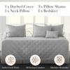 Southshore Fine Living, Inc. Twin Daybed Comforter Set, 6-Piece Twin Bedding Set with Daybed Cover, 3 Pillow Shams, Bed Skirt, Throw Pillow - Day Bed Quilt Set, Brickyard Steel Grey view 2