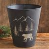 Black Forest Dcor Rustic Metal Waste Basket with Bear Design - Small Trash Can for Bathroom or Kitchen view 1