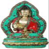 Exotic India Preaching Buddha on Lotus Pedestal - Tibetan Buddhist - Brass Statue with Inlay Work view 1