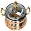 100% Pure Beautiful Steel Copper Casserole Dish Serving Royal Handi Stylish Glass Lid -7 Inch Indian Dinning Experience, Gift, Valentine Gift, view 1