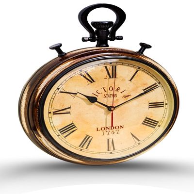Ahad Nautical 12'' inch Victoria London Vintage Style Wooden Tier Wall Clock, for Wall Decor/Office/Kitchen/Living Room/Dining Room/Best Gift Idea
