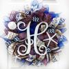 Artisan nautical, coastal everyday year round wreath with monogram letter H (most letters available), starfish & sand dollar for outdoor or indoor decorations. Wreath is very full, measures 18x18x6 view 1