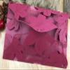 50pc Pearl Burgundy Red Laser Cut Wedding Invitations Cards,4 Folded Flower Laser Cut Invitation Cards,Custom Invitation Cards,Please Pick Colors view 2