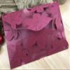 50pc Pearl Burgundy Red Laser Cut Wedding Invitations Cards,4 Folded Flower Laser Cut Invitation Cards,Custom Invitation Cards,Please Pick Colors view 3
