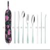 Travel Utensils,Reusable Silverware Set To Go Portable Cutlery Set with a Waterproof Carrying Case for Lunch Boxes Workplace Camping Picnic (GraGreen) view 2