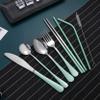 Travel Utensils,Reusable Silverware Set To Go Portable Cutlery Set with a Waterproof Carrying Case for Lunch Boxes Workplace Camping Picnic (GraGreen) view 4