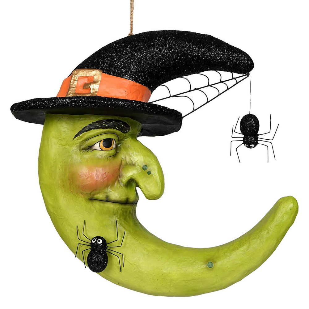 Bethany Lowe 'Moon Witch' Hanging Crescent Moon Halloween Decor