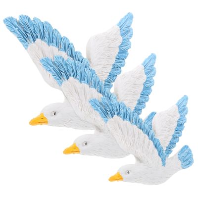 BESPORTBLE 3pcs Wall Art Nautical Hanging Home Decor Bird Plaques Beach Theme Nautical Wall Hanging Decor Style 2