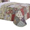 Benjara Eiger 3 Piece Fabric Queen Size Quilt Set with Jacobean Prints, Multicolor view 2