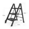 CGF-Stands 4 Step Safety Folding Step Stool Aluminum,Portable Folding Step Stool with Anti-Slip Mat,330lb Max Capacity, Ideal for Home/Kitchen/Garage White and Black view 2