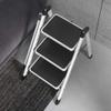 CGF-Stands 4 Step Safety Folding Step Stool Aluminum,Portable Folding Step Stool with Anti-Slip Mat,330lb Max Capacity, Ideal for Home/Kitchen/Garage White and Black view 3
