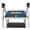 CGF-Stands 4 Step Safety Folding Step Stool Aluminum,Portable Folding Step Stool with Anti-Slip Mat,330lb Max Capacity, Ideal for Home/Kitchen/Garage White and Black view 4