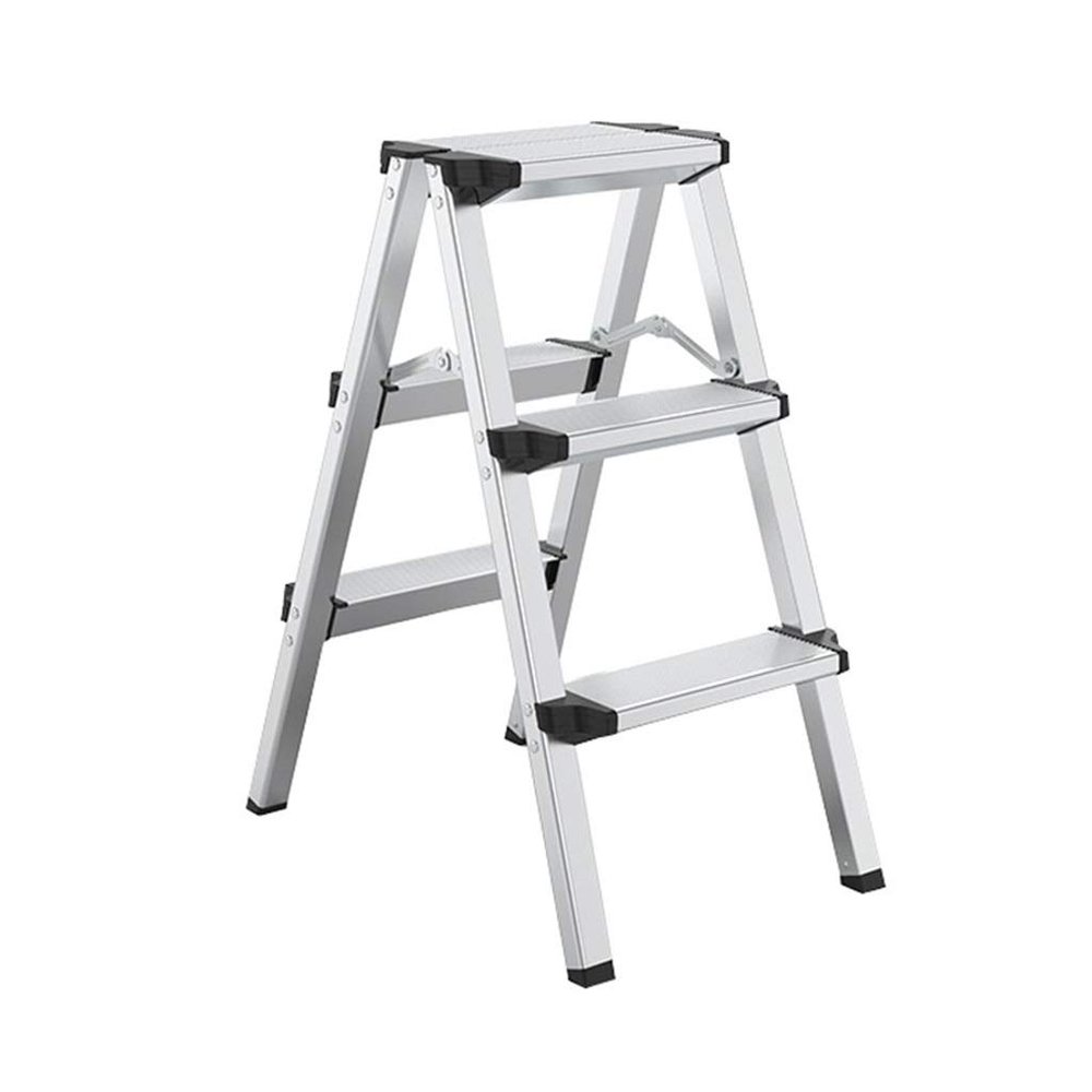 CGF-Stands Step Ladder 3 Step Folding Step Stool with Anti-Slip Wide Pedal,Hold Up to 3 Step Stool,Lightweight Folding Step Ladder for Adults 300lb Sturdy Aluminum