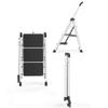 2 Step Ladder | Safety Folding Step Stool | Portable Foldable Stepladder | Anti Slip Feet, Strong Sturdy Aluminum, 330lb Max Capacity, Ideal for Home/Kitchen view 4
