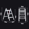 CGF-Stands Portable Step Stool Folding Step Stool Aluminum Stepladders with Handgrip Anti-Slip Sturdy and Wide Pedal Steel Ladder Hold Up to 330lbs 3 Step Stool view 4