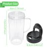 2 Packs Replacement for Magic Bullet Blender Cups, Tall 22oz Cup w/Flip-Top To-Go Lid, Blender Replacement Parts, Mug with Handle Compatible with Magic Bullet 250w MB1001 view 2
