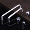 Geeyu Pull Cabinet Handle, Modern 304 Stainless Steel Handle, Knob, Simple Kitchen Door Cabinet Door Handle,Button, Drawer Furniture Wardrobe Knob, Cabinet Hardware (Color : 96mm Hole spacing) view 4