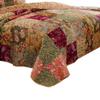 Benjara Kamet 3 Piece Fabric Queen Size Bedspread Set with Floral Prints, Multicolor view 2
