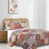 Benjara Chicago 5 Piece Fabric Queen Size Quilt Set with Jacobean Prints, Multicolor view 2