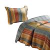 Benjara Huascaran 2 Piece Fabric Twin Size Quilt Set with Channel Stitching, Multicolor view 3