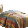Benjara Huascaran 2 Piece Fabric Twin Size Quilt Set with Channel Stitching, Multicolor view 4