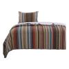 Benzara BM101912 Phoenix Fabric Quilt Set with Striped Prints Multi Color - Twin Size - 2 Piece view 4