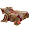 Benjara Kamet 5 Piece Fabric King Size Quilt Set with Floral Prints, Multicolor view 1