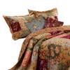 Benjara Kamet 5 Piece Fabric King Size Quilt Set with Floral Prints, Multicolor view 3
