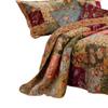Benjara Kamet 5 Piece Fabric King Size Quilt Set with Floral Prints, Multicolor view 4