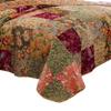 Benjara Kamet 3 Piece Fabric Queen Size Quilt Set with Floral Prints, Multicolor view 2